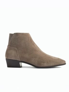 AQUATALIA Franca Weatherproof Booties Taupe Suede Heeled Ankle Boots US 9